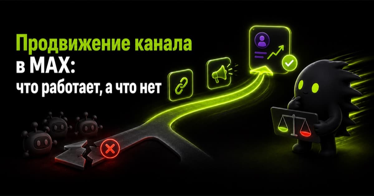равнение рабочих и неэффективных способов продвижения канала в MAX